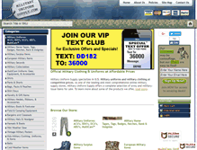 Tablet Screenshot of militaryuniformsupply.com